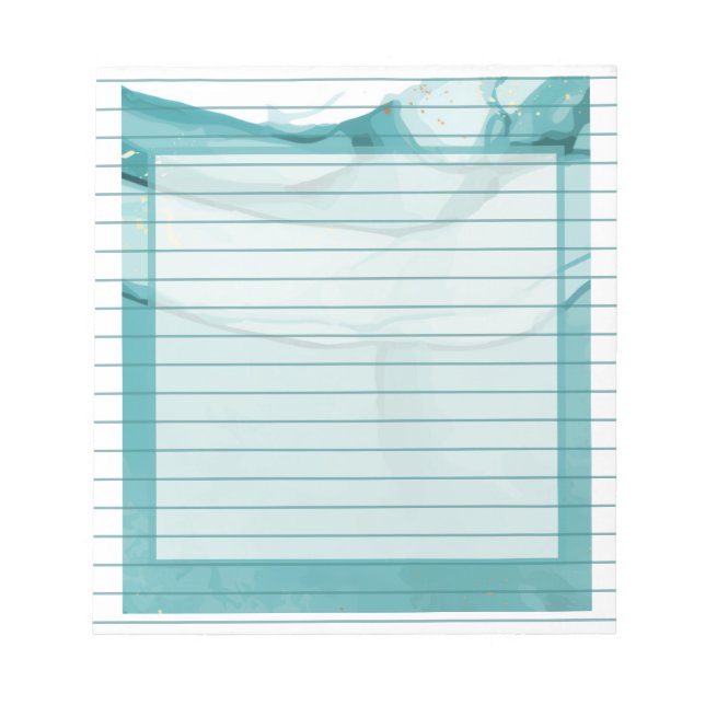 Light Blue Marble Elegant Modern Pattern Notepad (Front)