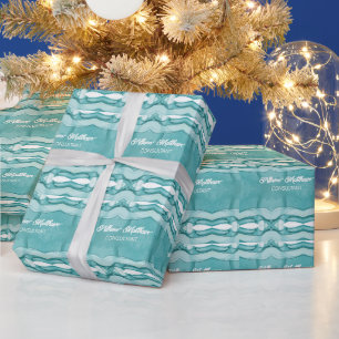 Light Blue Marble Elegant Modern Pattern Wrapping Paper