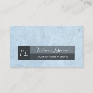 Light blue marble white marble structure monogram business card