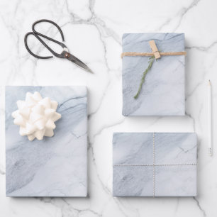 Light Blue Marble  Wrapping Paper Sheet