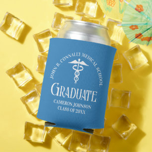 Light Blue Medical School Graduation Party Can Cooler