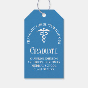 Light Blue Medical School Graduation Party Gift Tags
