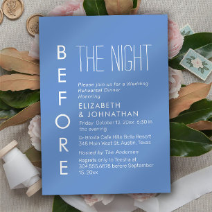 Light Blue Minimal The Night Before Invitation