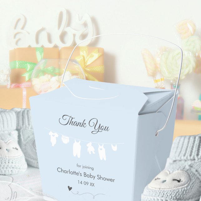  Light Blue Minimalist Baby Boy Shower Favour Box (Light Blue Minimalist Baby Boy Shower Favor Boxes ©Susanne Sachers - Sunny Mind 🌞)