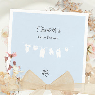 Light Blue Minimalist Baby Boy Shower Napkin