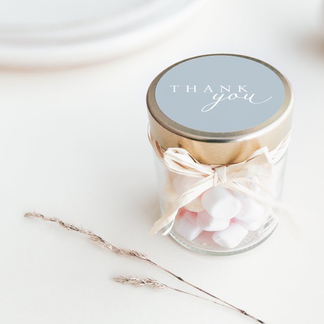 Light Blue Minimalist Script Thank You Stickers (Creator Uploaded)