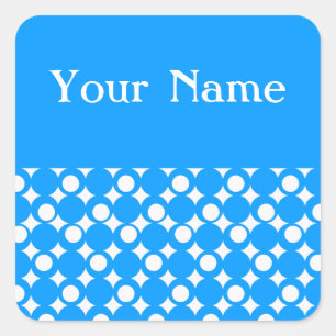 Light Blue Mod Ball Design @ Emporio Moffa w/ name Square Sticker