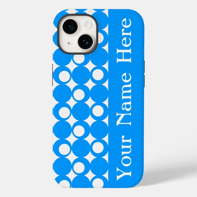 Light Blue Mod Ball Design with name Case-Mate iPhone Case (Back)