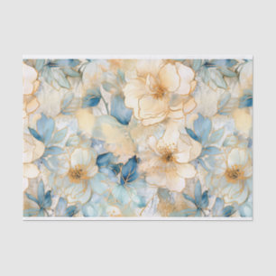 Light Blue Modern Abstract Roses  Tissue Paper