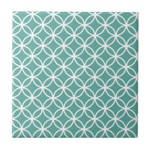 Light Blue Modern Circular Pattern Ceramic Tile