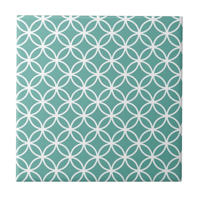 Light Blue Modern Circular Pattern Ceramic Tile (Front)