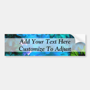Light blue modern floral pattern bumper sticker