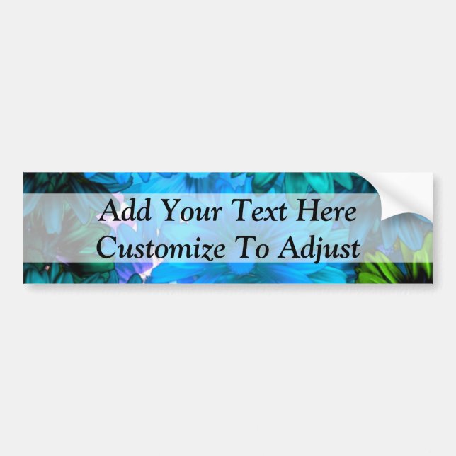 Light blue modern floral pattern bumper sticker (Front)