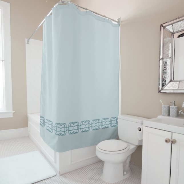 Light Blue Modern Shower Curtain (In Situ)