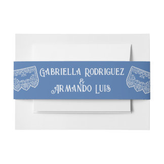 Light Blue Modern Wedding Belly Band Invitation Belly Band