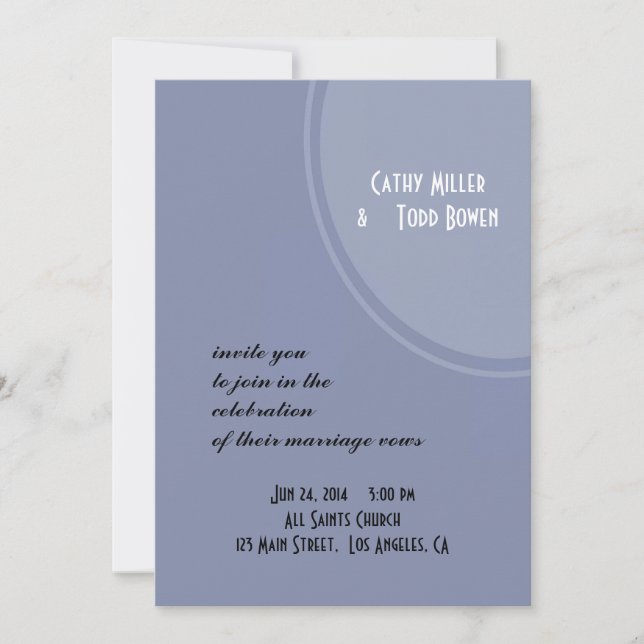 Light Blue Modern Wedding Invitation (Front)