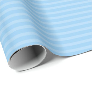 Light Blue Monochromatic Stripe Wrapping Paper