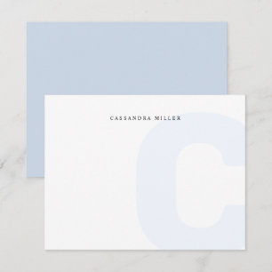 Light Blue Monogram Background Full Name Card