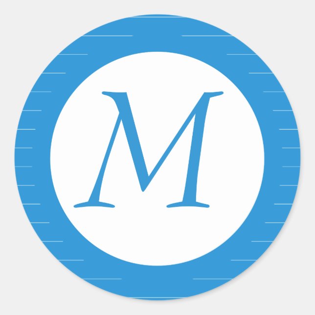 Light Blue Monogrammed Sticker (Front)
