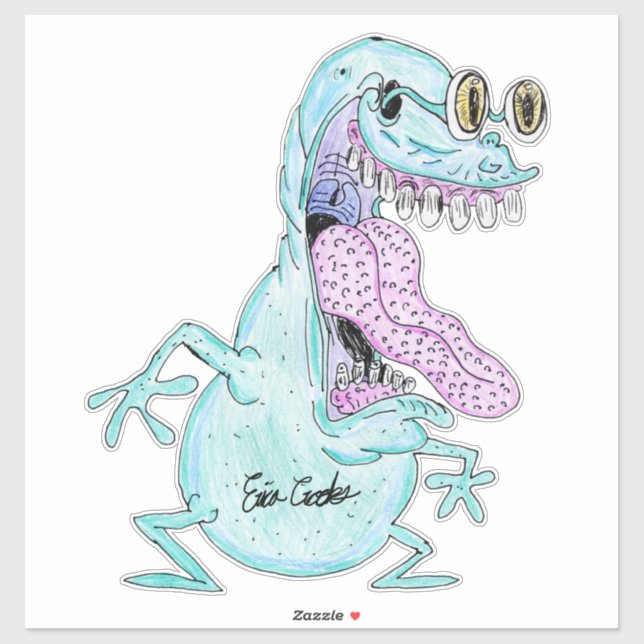 light blue monster alien cartoon (Sheet)