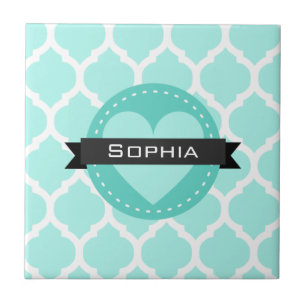 Light Blue Moroccan Lattice Pattern Ceramic Tile