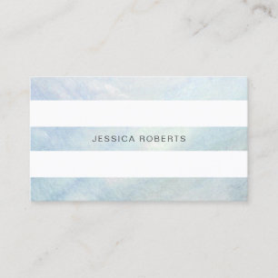 Light Blue Mother of Pearl Stripes Pattern Business Card