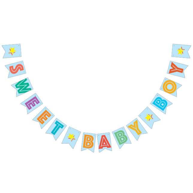LIGHT BLUE MULTICOLORED ☆ SWEET BABY BOY ☆ SIGN (All)