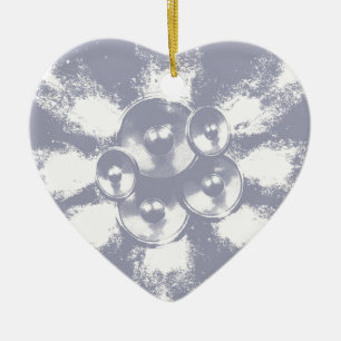 Light blue music speakers ceramic tree decoration