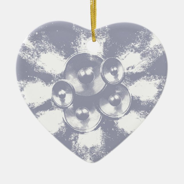 Light blue music speakers ceramic tree decoration (Front)