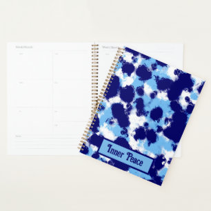 Light Blue, Navy and White Abstract Planner