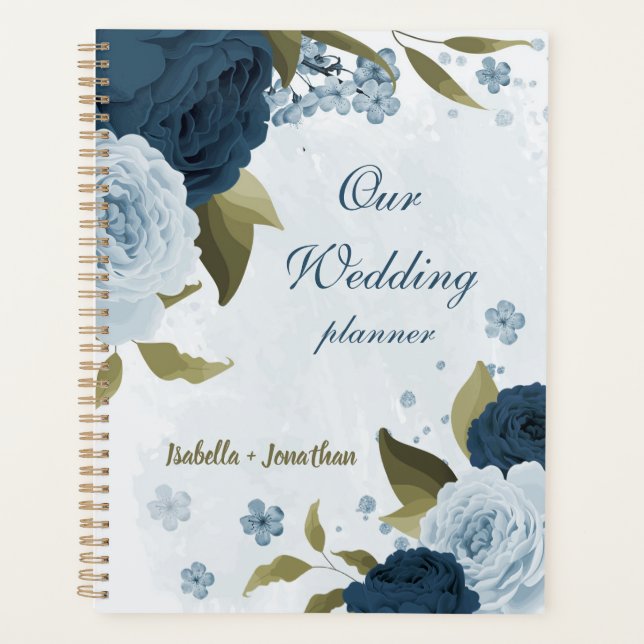 light blue navy flowers wedding planner (Front)