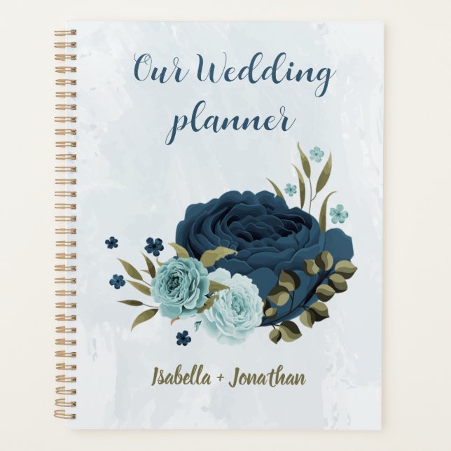 light blue navy flowers wedding planner (Front)