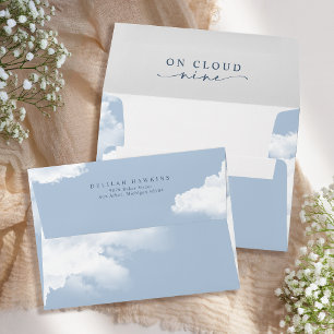Light Blue "On Cloud Nine" Bachelorette Weekend Envelope