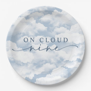 Light Blue "On Cloud Nine" Bachelorette Weekend  Paper Plate