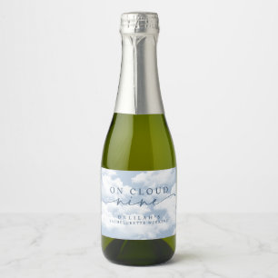 Light Blue "On Cloud Nine" Bachelorette Weekend Sparkling Wine Label