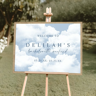 Light Blue "On Cloud Nine" Bachelorette Welcome Poster