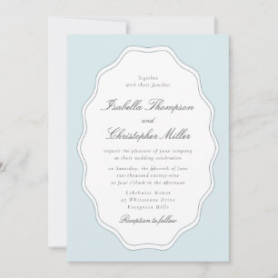 Light Blue Ornate Frame Wedding Invitation 📝 DES