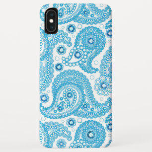 Light Blue Paisley Pattern With Diamonds iPhone XS Max Case