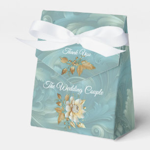 Light Blue-Palette on a Bronze Gold Barogue design Favour Box