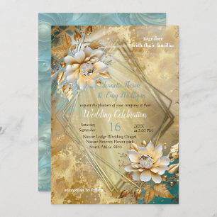 Light Blue-Palette on Gold Barogue design Invitation