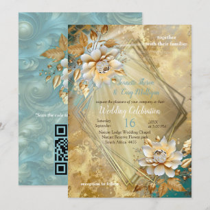 Light Blue-Palette on Gold Barogue design Invitation