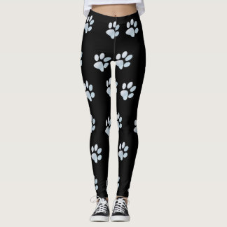 Light Blue Paw Prints Leggings