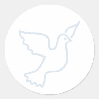 Light Blue Peace Dove Classic Round Sticker