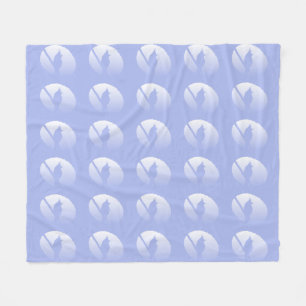 Light Blue Peaceful Nature Bird Silhouette Fleece Blanket