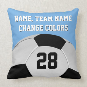 Light Blue Personalised Football Pillow Your COLOR