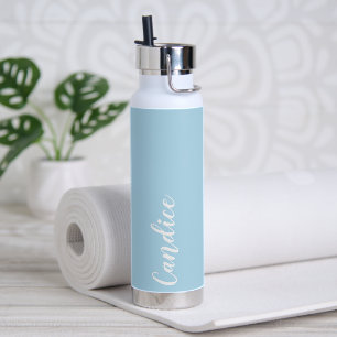 Light Blue Personalised Wedding Bridesmaid Water Bottle
