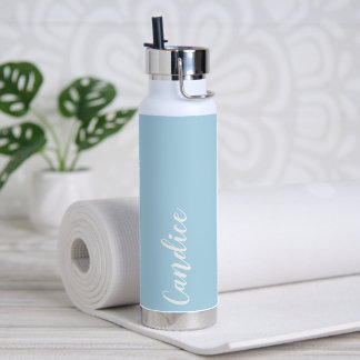 Light Blue Personalised Wedding Bridesmaid Water Bottle