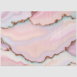 Light Blue Pink Marble Agate Modern Collection Tissue Paper