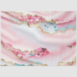 Light Blue Pink Marble Agate Popular Collection Tissue Paper
