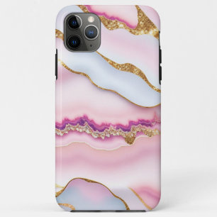 Light Blue Pink Marble Agate Trendy Collection iPhone 11 Pro Max Case